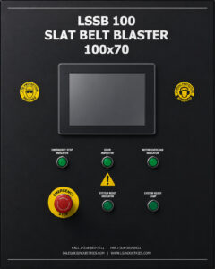 Optional HMI and PLC control system for shot blasting machines providing centralized machine control, process monitoring, diagnostics, and automation management.