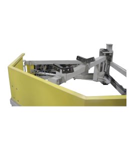 Industrial swing arm used for material handling and positioning parts in manufacturing and blasting equipment systems.