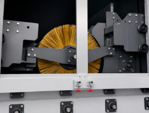 H-shaped structural steel configuration demonstrating the positioning of steel sections for processing through an LS Industries Structural Steel Shot Blaster.
