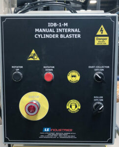 Control panel for an M-IDB interior cylinder blaster used to manage internal cylinder blasting operations and system automation.