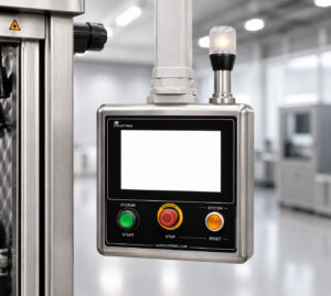 Optional HMI/PLC control system for the LS Industries Diesel Particulate Filter Washer (DPFX), featuring a user-friendly touchscreen interface for managing wash cycles, monitoring system performance, and adjusting cleaning parameters.