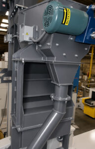 Shot adder on a flow-through cylinder blaster used to replenish abrasive media when system monitoring indicates the shot supply is low.