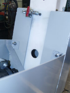 Base stand used to support and position a cylinder for internal blasting in an interior cylinder blaster system.