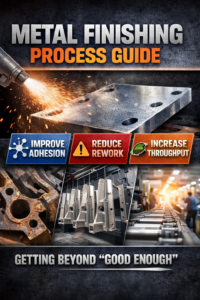 metal finishing process guide showing shot blasting and coating line improving adhesion, reducing rework, and increasing throughput in industrial manufacturing