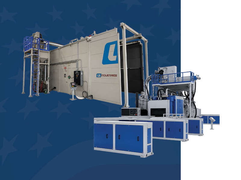 LS Industries shot blasting equipment featuring industrial blast machines designed for surface preparation, cleaning, descaling, deburring, and finishing of metal parts and fabricated components.