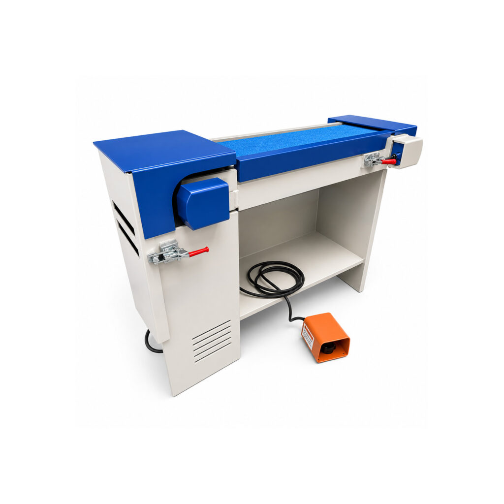 Angled view of a platen surface grinder designed for precision grinding and resurfacing of engine components, industrial parts, and flat surfaces.